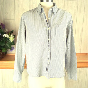 At Last & Co Women's Large Blue & White Striped